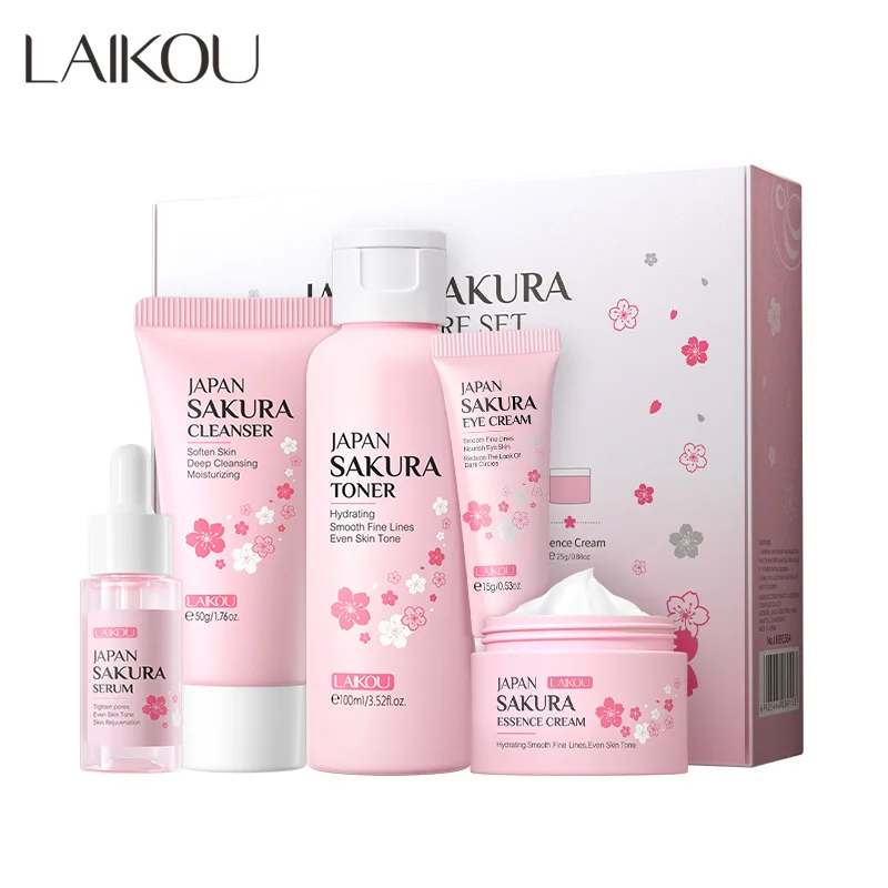 Korean Skincare Routine - 라이코우 사쿠라 키트 스킨케어 세트, 보습