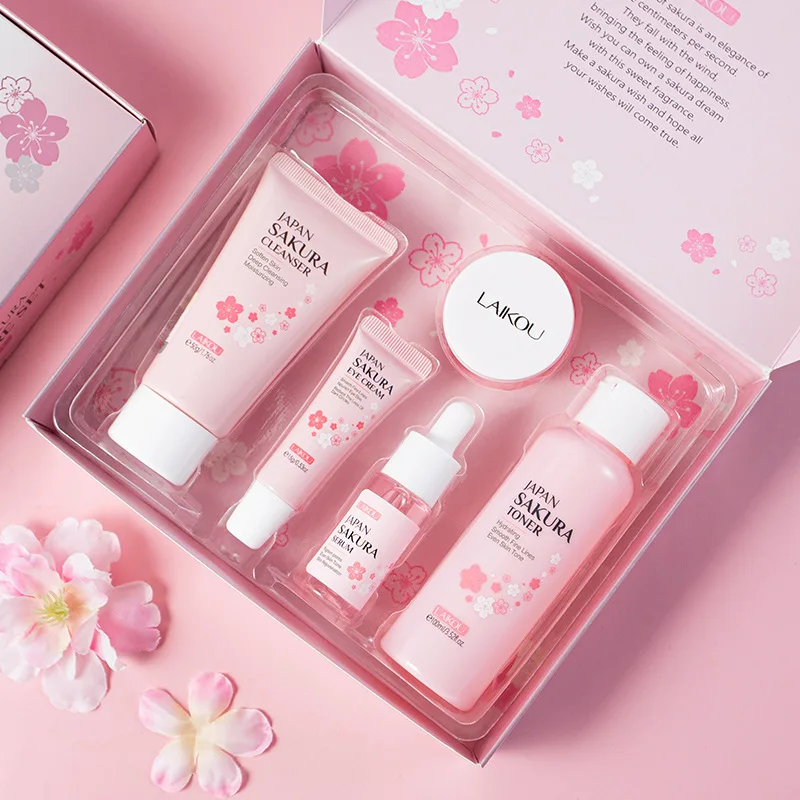 라이코우 사쿠라 키트 스킨케어 세트, 보습 및 잔주름  - Korean Skincare Routine 리뷰 및 가격