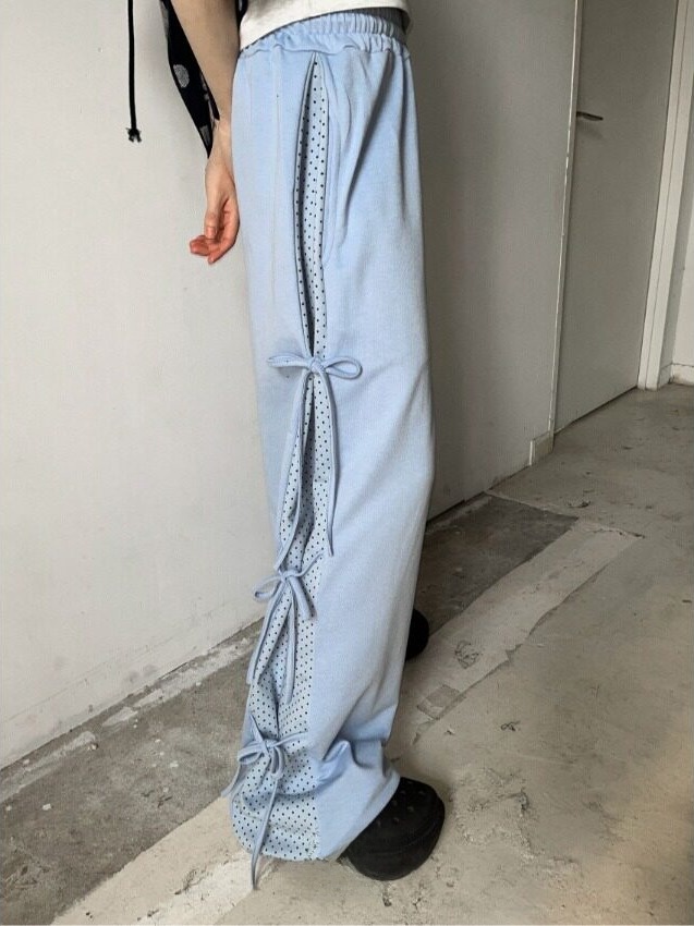 가을 겨울 폴카 도트 스플라이스 컬러 블록 벨트 캐주얼 - Korean Pants Lifestyle 리뷰 및 가격