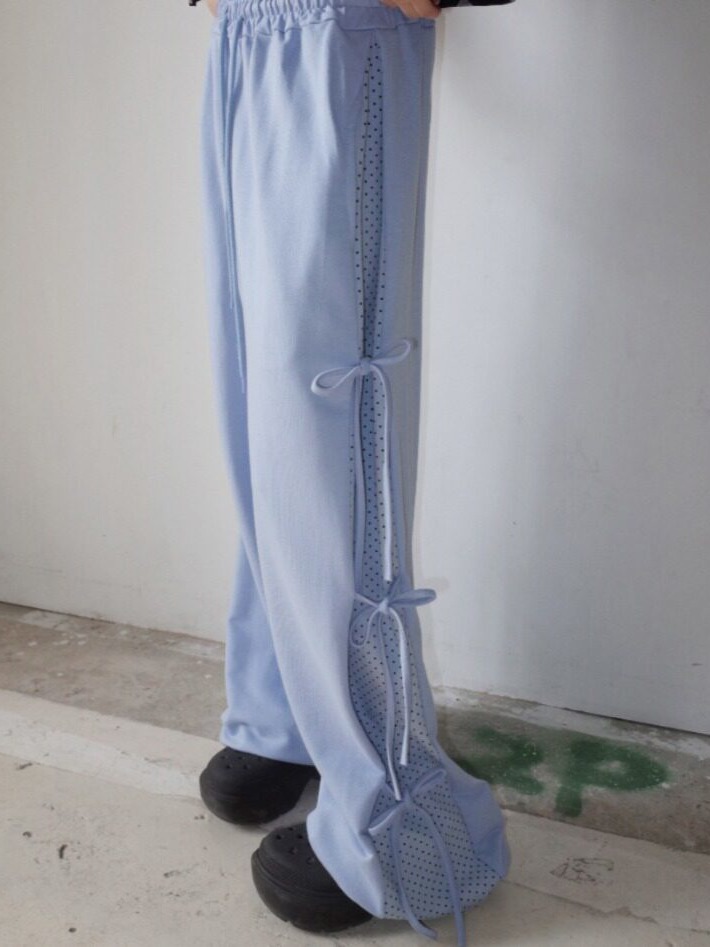 가을 겨울 폴카 도트 스플라이스 컬러 블록 벨트 캐주얼 - Korean Pants Lifestyle 리뷰 및 가격